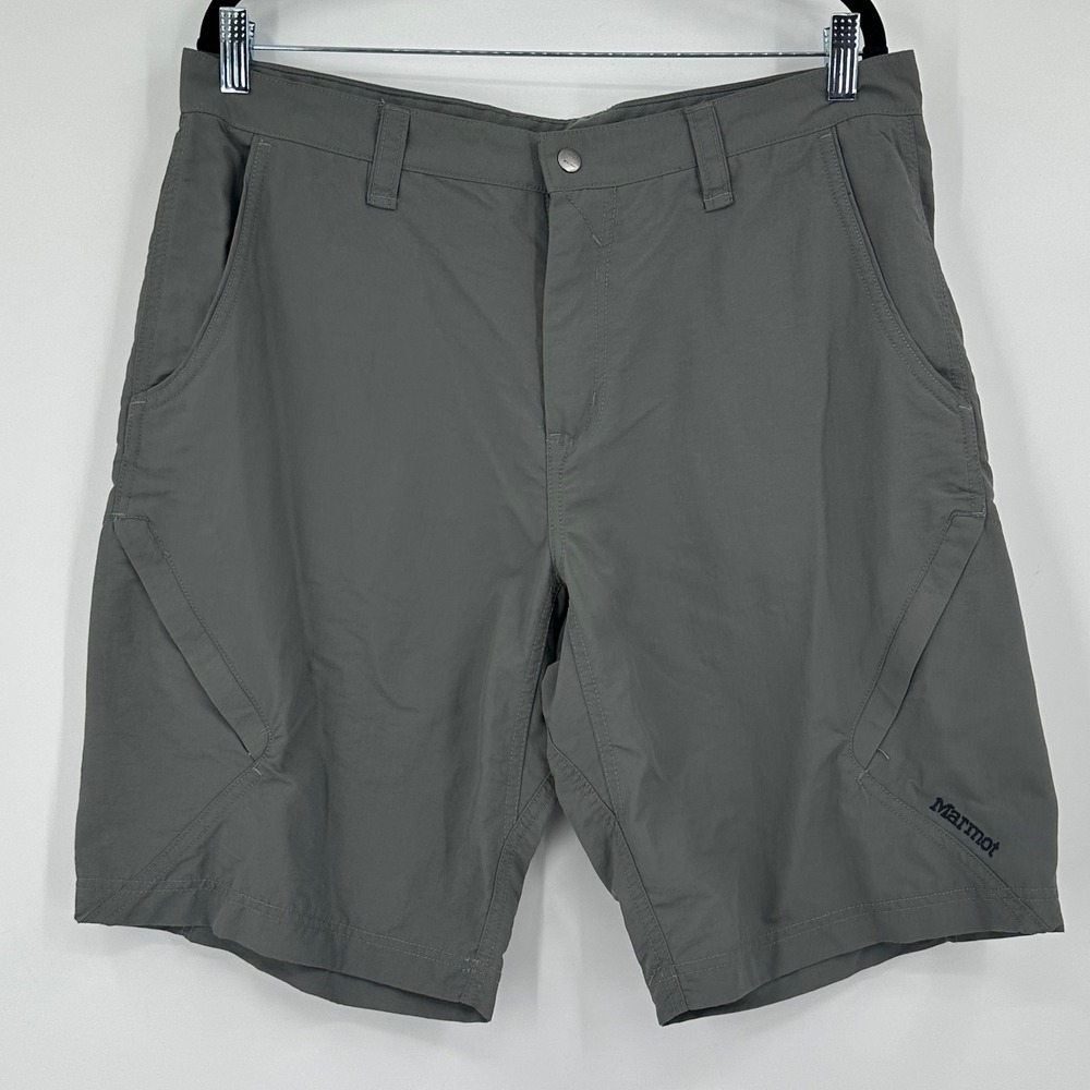 Marmot Mens Hiking Shorts Gray Nylon Technical Outdoor Trail Size 36 Gorpcore